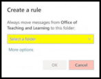 create rule filter office 365 outlook online email messages mail