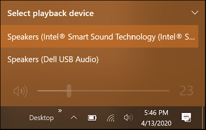 windows 10 win10 change audio speaker output device - choose audio output device shortcut trick tip