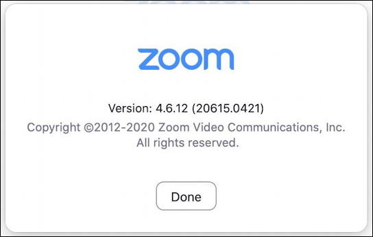mac zoom about - version 4.6.12