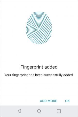 lg g6 - android 8.0 - add fingerprint - fingerprint added