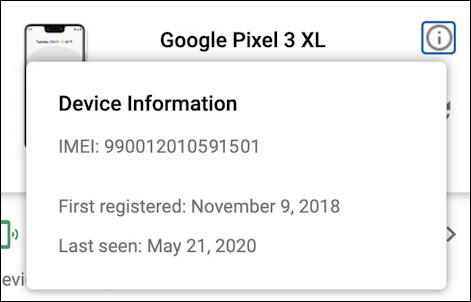 google pixel 3 xl details info imei