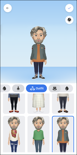 facebook create avatar - choose clothes