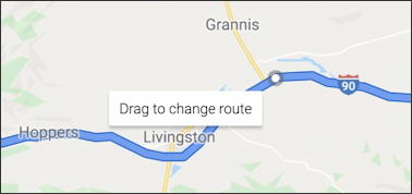 google maps - add detour