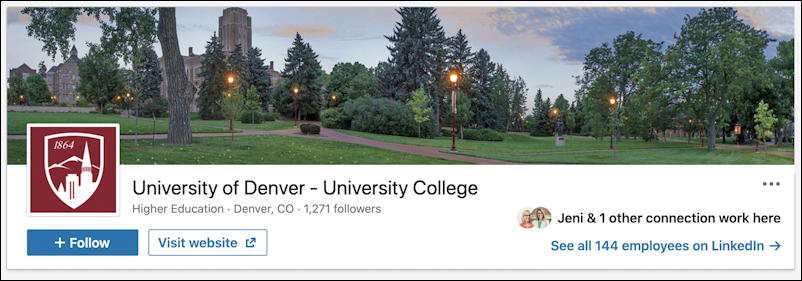 linkedin newsfeed - university of denver - university college - page on linkedin