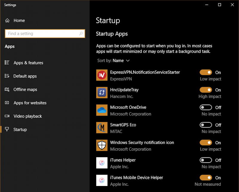 win10 startup apps by name