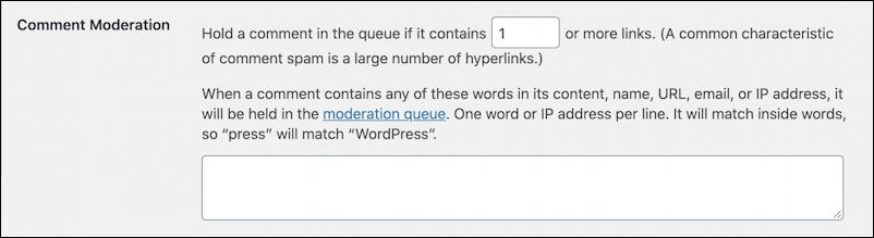 wordpress words users - automatically moderate