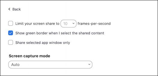zoom screen sharing - advanced settings