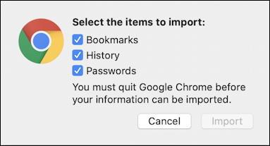 chrome to safari bookmarks select to import history passwords