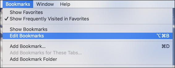 mac safari - edit bookmarks