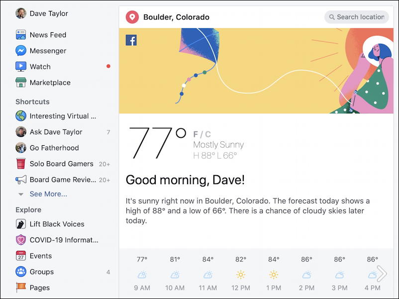 facebook weather forecast - boulder co