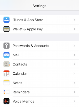 iphone ios 13 settings - passwords & accounts