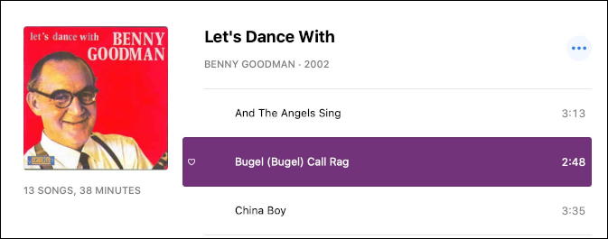 itunes - fix track name - benny goodman