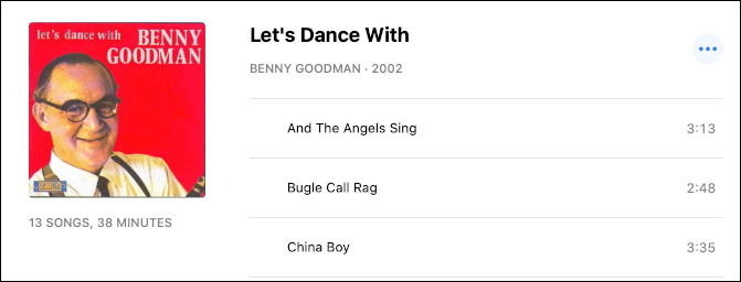 itunes - fix track name - benny goodman - fixed 