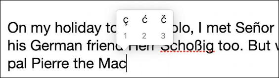 french cedille type in mac macos