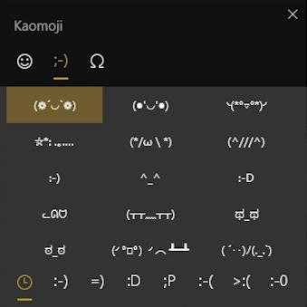 win10 emoji - emoji keyboard - kaomoji ascii