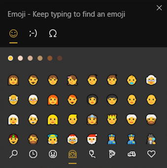 win10 emoji - emoji keyboard - skin color face emoji