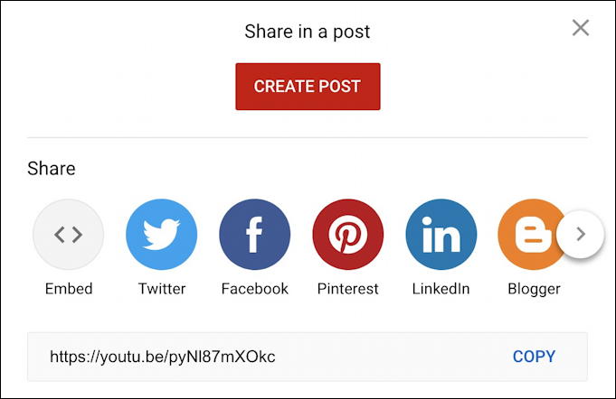 youtube shareable link share embed