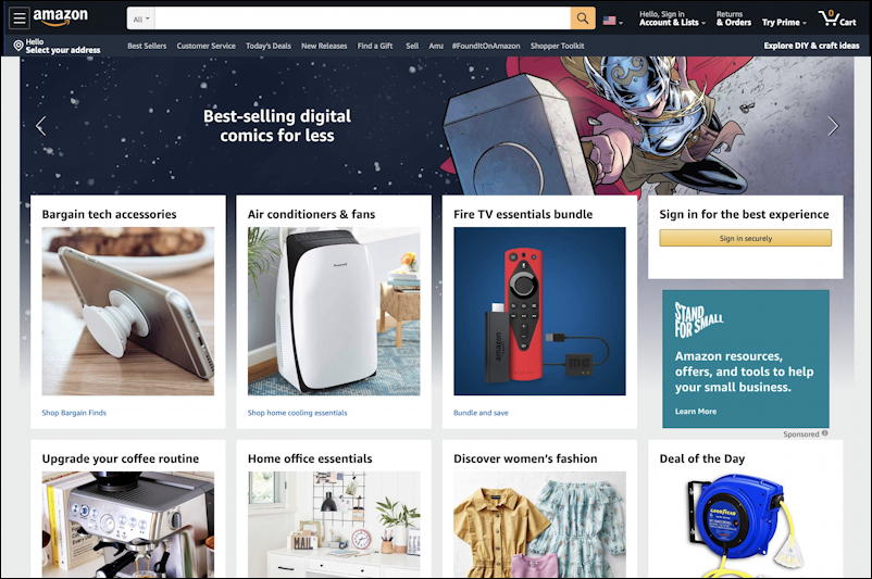 amazon home page