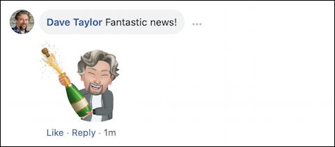 facebook comment with avatar sticker