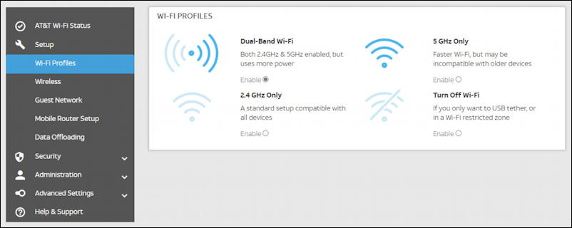 netgear nighthawk attwifimanager - configuration 2.4ghz 5ghz