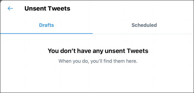 twitter - don't have unsent draft tweets