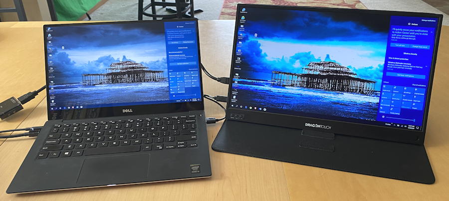 dell xps13 windows pc display - mirrored on second display