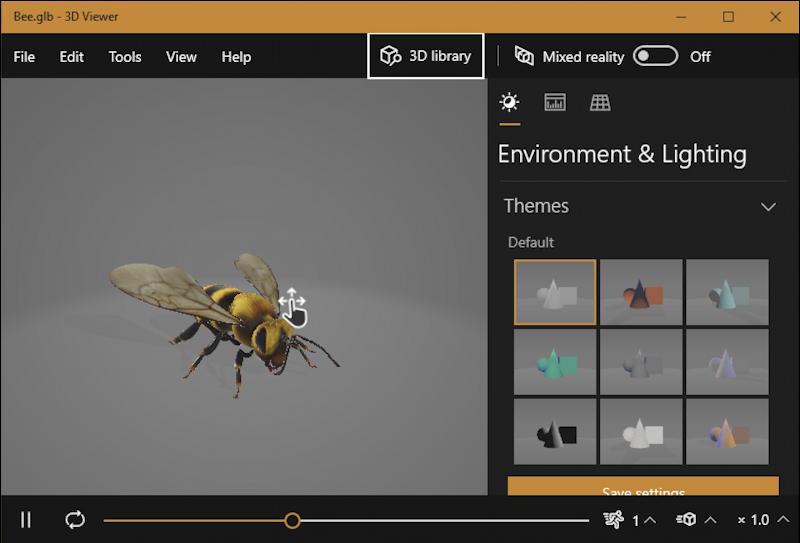 win10 3d viewer bee