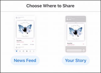 iphone ios13 - share facebook - news feed / story