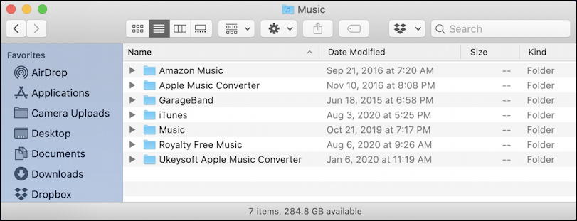 macos x - finder - music folder