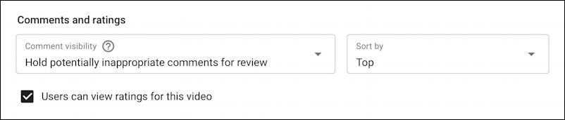 youtube video - hide user ratings