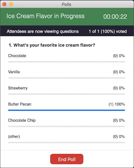 zoom real time poll answers