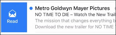 ios13 iphone - apple mail - mark message as read swipe