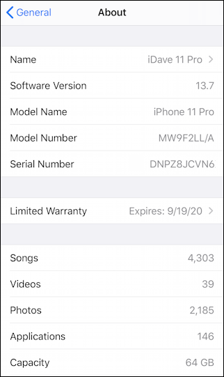 iphone ios 13 version information about