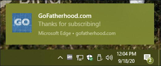 windows 10 gofatherhood notification