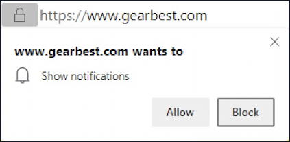 microsoft edge - notifications - gearbest notifications