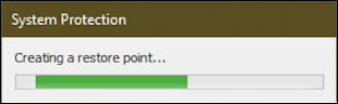 create restore point win10 - creating restore point