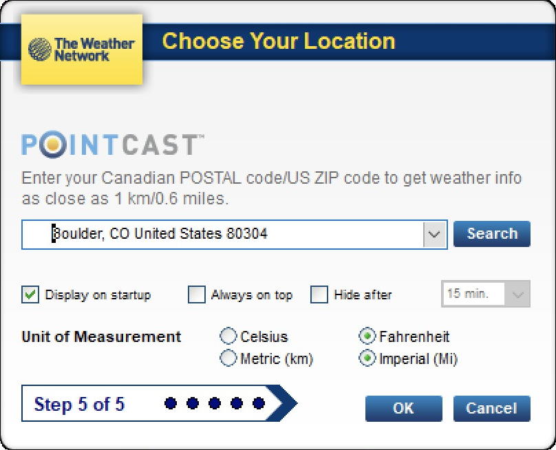 weathereye identify location