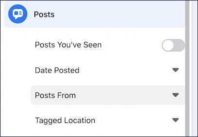 facebook search filter by post
