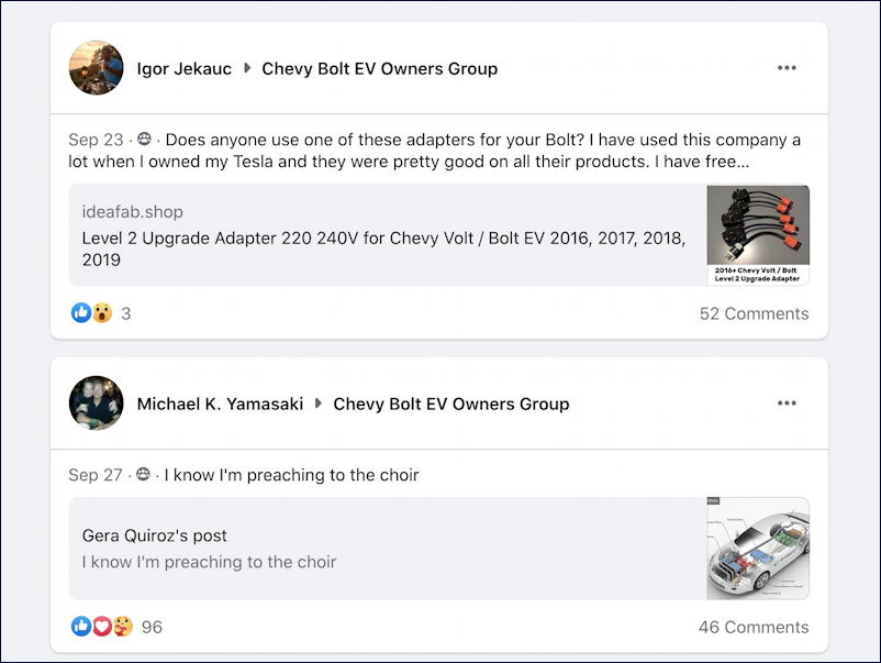 facebook search posts about chevy volt from chevy bolt ev group