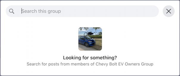 facebook chevy bolt ev group search within group search box