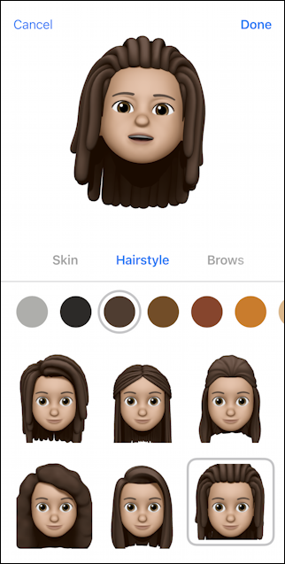 iphone create memoji - hairstyle