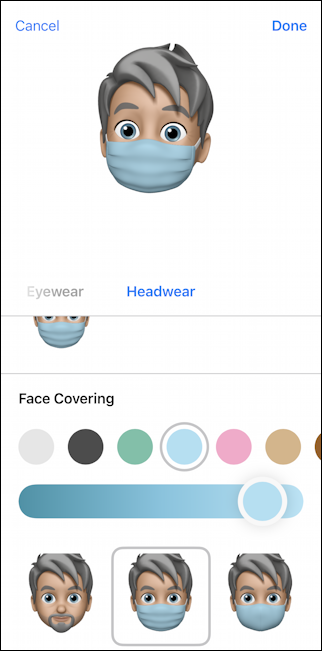 iphone create memoji - face mask
