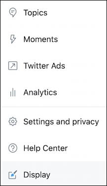 twitter more menu settings options