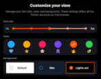 customize twitter theme colors highlight text size usability accessibility