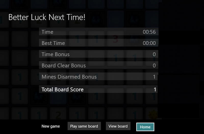microsoft minesweeper win10 - stats results