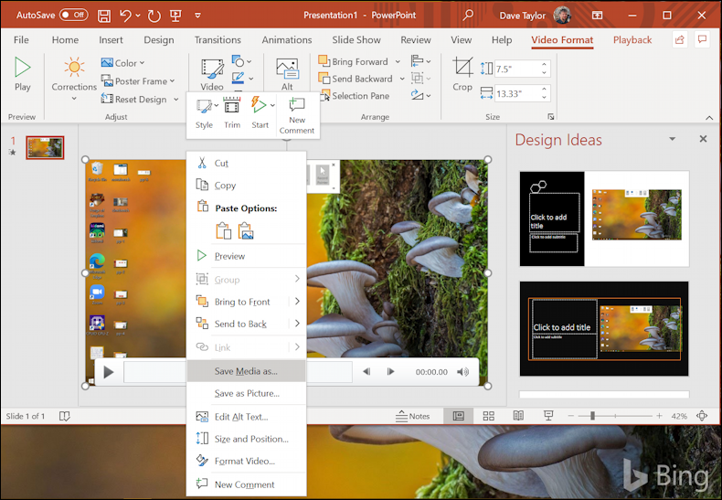 win10 screen recording powerpoint - save recording as mp4 video file