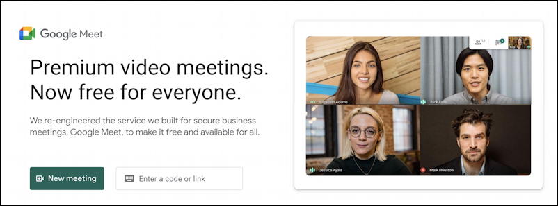 google meet - main screen