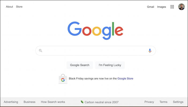 google home page, black friday, november 2020