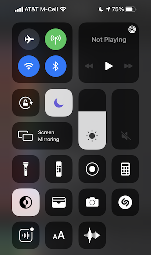 ios14 iphone control center - new buttons controls features shazam