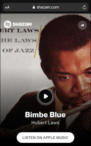 shazam.com - hubert laws bimbe blues listen